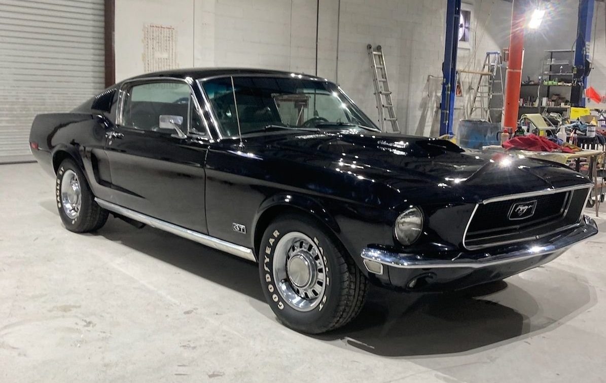 Black/black 1968 Ford Mustang Fastback