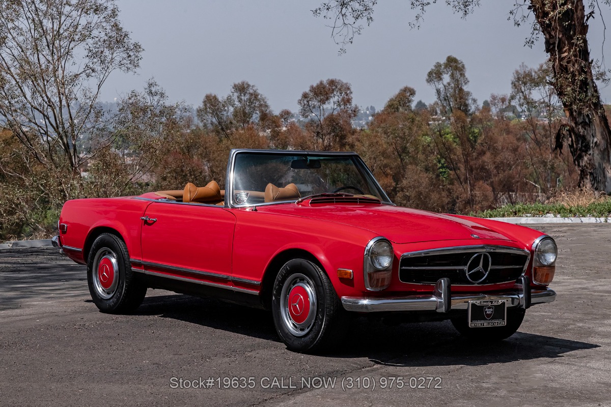Signal Red over a Cognac interior