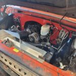 red vinyl engine cover